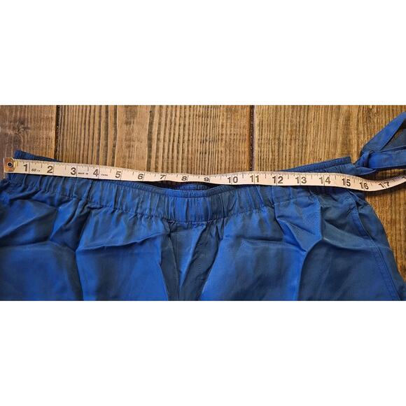 Helmut Lang Shorts Womens Large Cobalt Blue Viscose Pull On Tie Elastic Waist - Picture 7 of 12